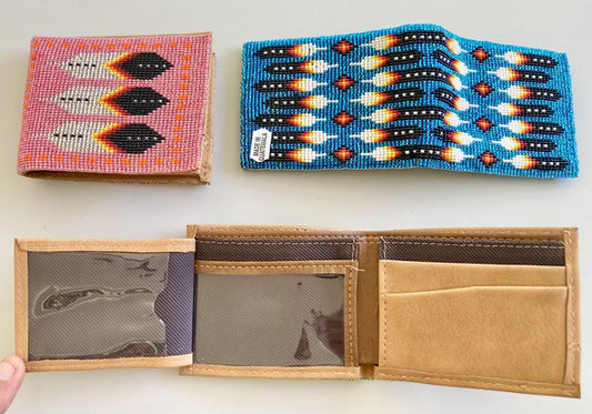 Wallet Bifold Leather Bead