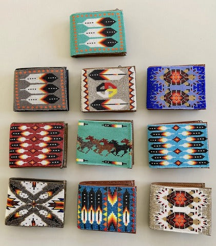 Wallet Bifold Leather Bead